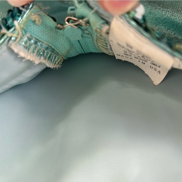 Vintage Teal Mini Dress with Sequin Details - Picture 8 of 9